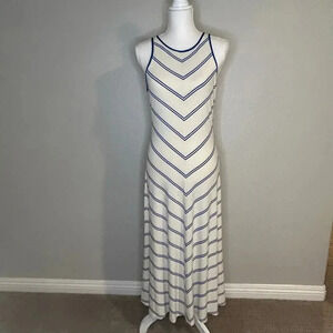 Ann Tayor NWT Blue and white halter maxi sundress size S